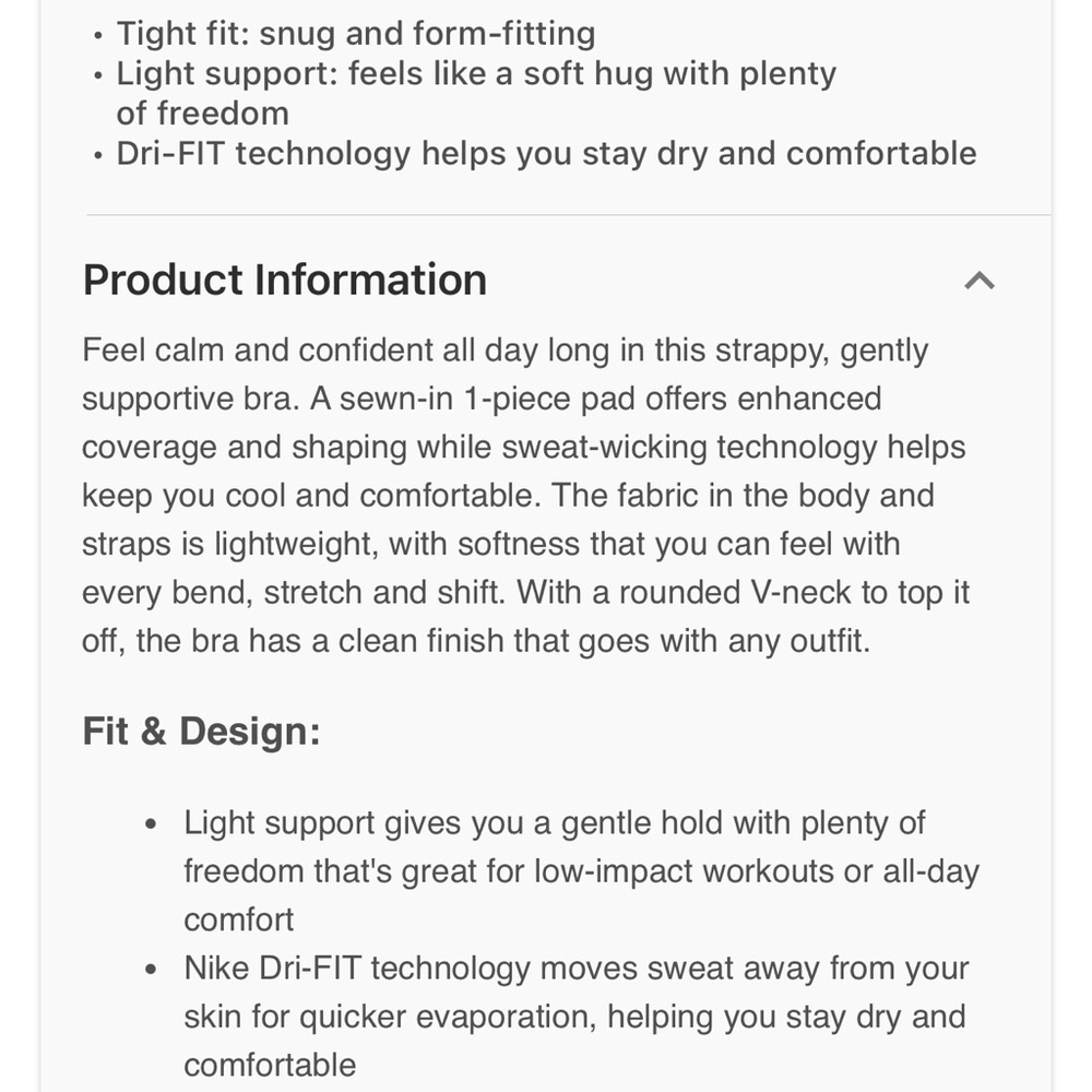 Nike Women's Zenvy Strappy Sports Bra - Picture 4 of 5